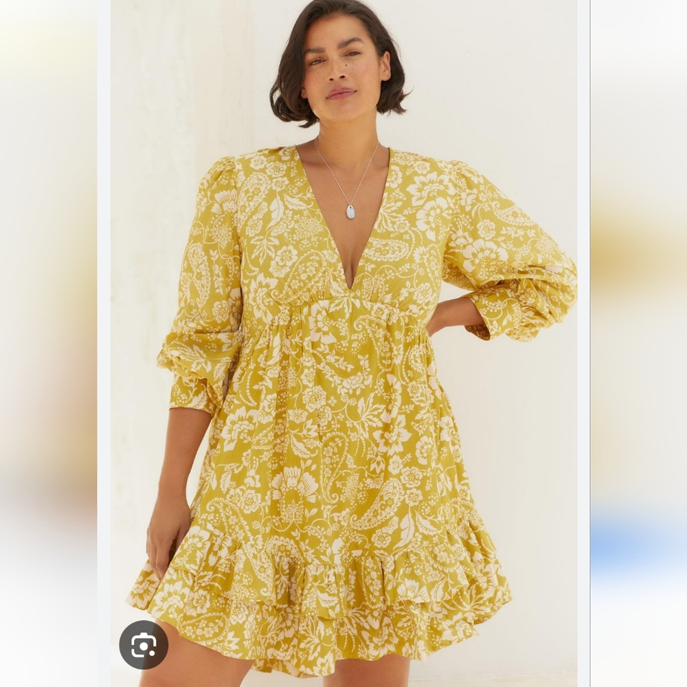 Maeve Yellow Floral Long Sleeve Dress